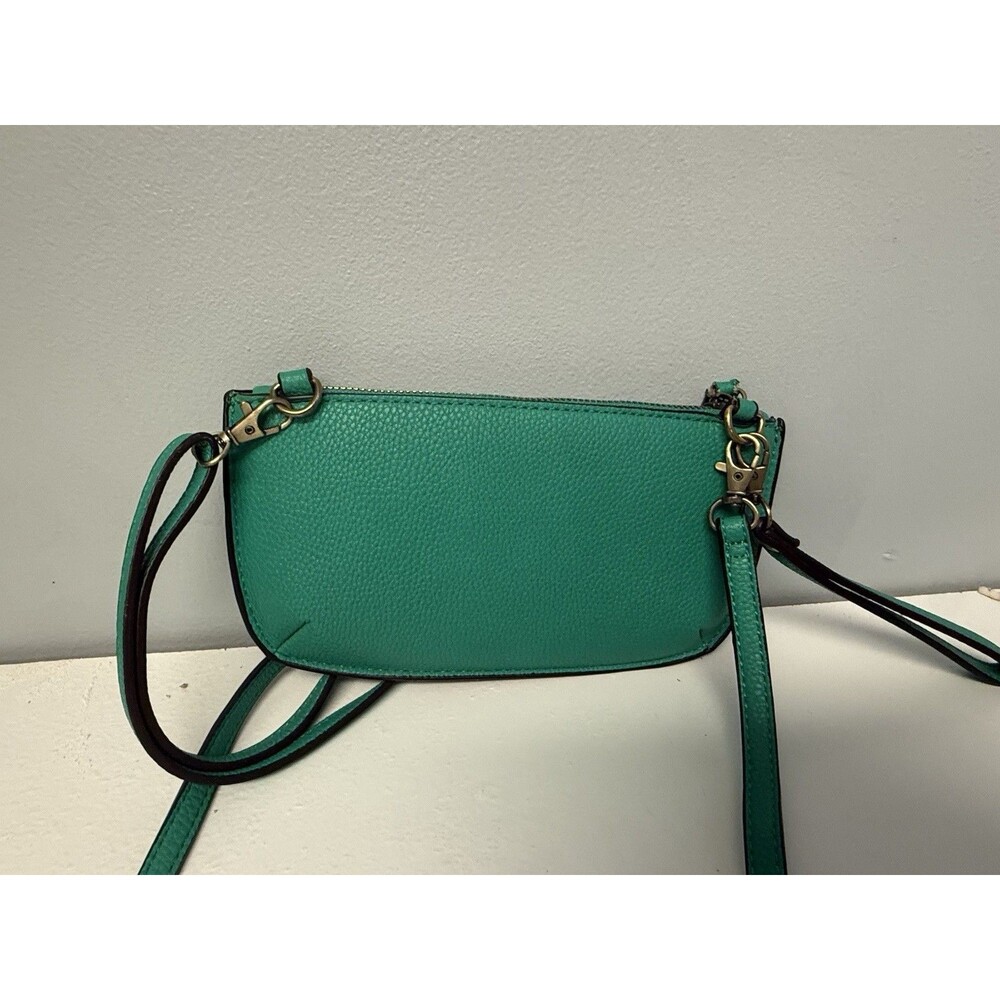 Joy Susan Mini Crossbody Wristlet Clutch Pebbled Green Vegan Leather - Picture 2 of 8